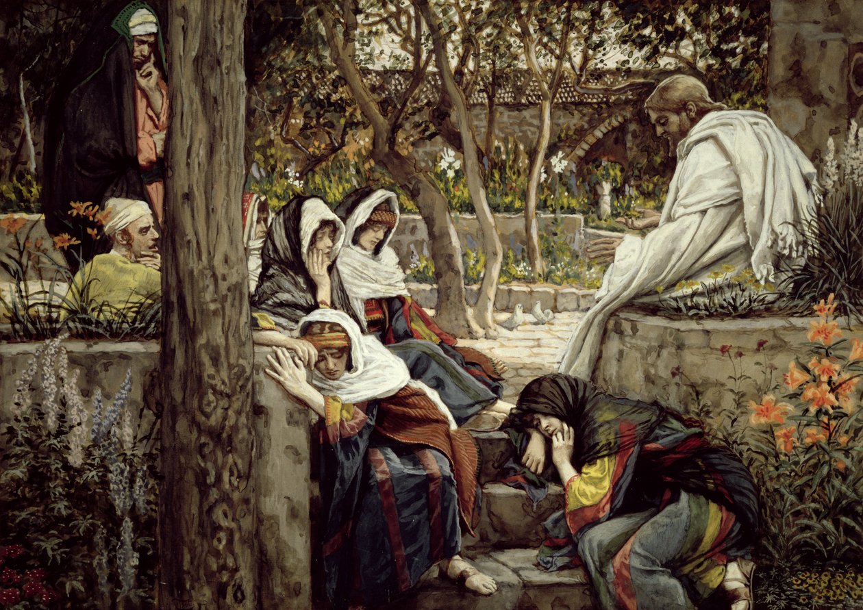 Jesus i Betania, illustration till The Life of Christ, c.1886-96 (gouache på kartong) av James Jacques Joseph Tissot