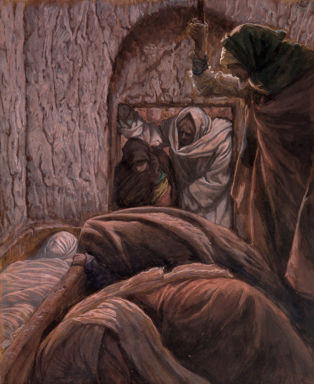 Jesus in the Tomb, illustration till The Life of Christ, c.1884-96 (wc & gouache på kartong) av James Jacques Joseph Tissot