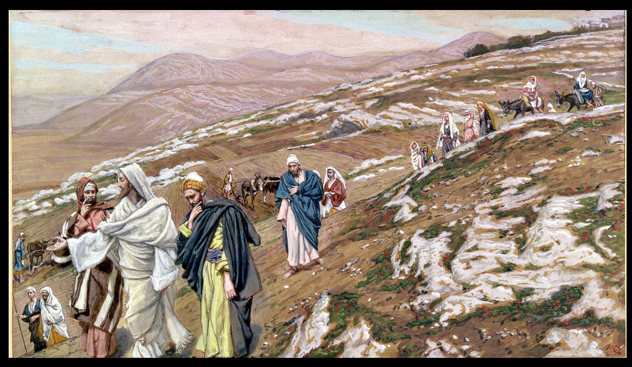 Jesus på väg till Galileen, illustration till The Life of Christ, c.1886-96 (gouache på kartong) av James Jacques Joseph Tissot