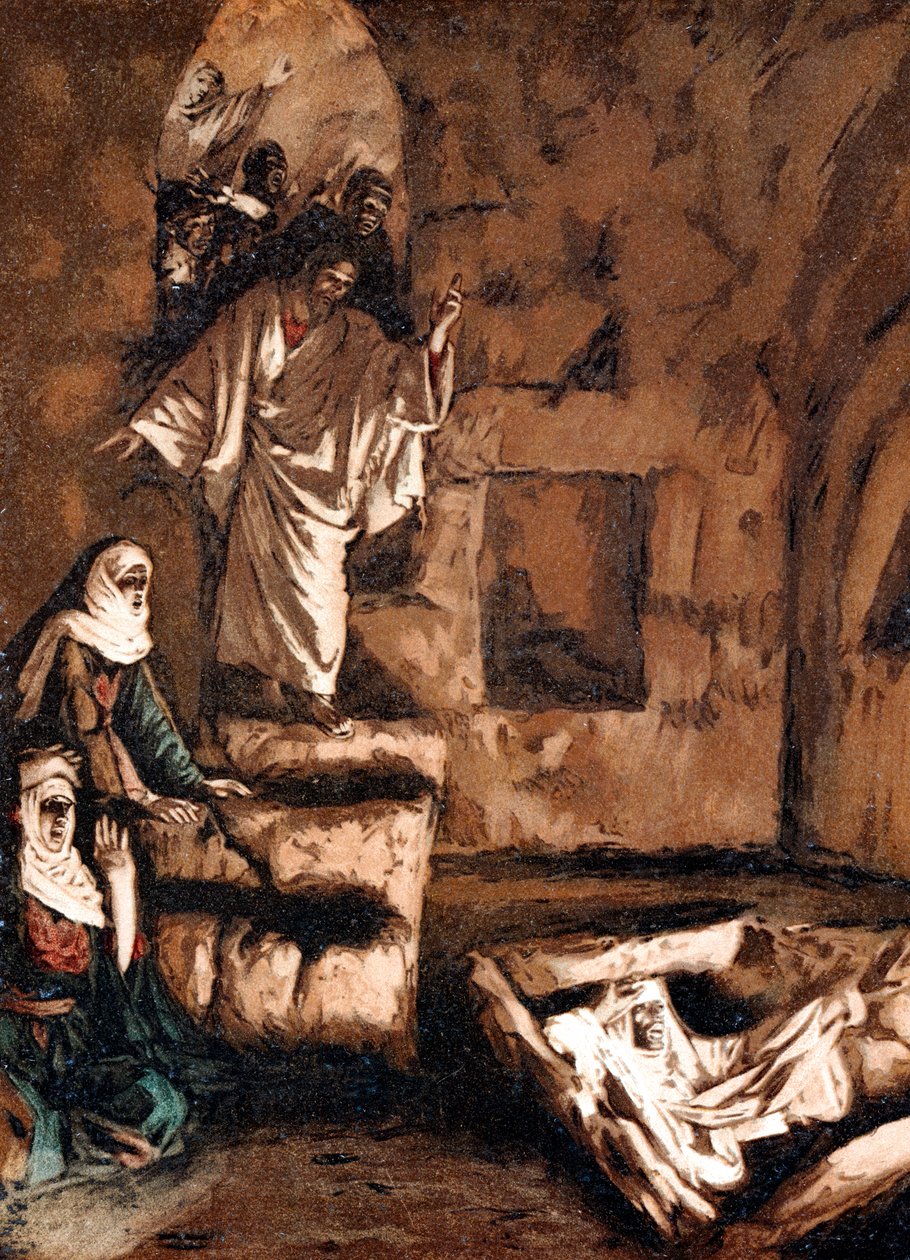 Jesus reser Lasarus ur graven, 1897 av James Jacques Joseph Tissot