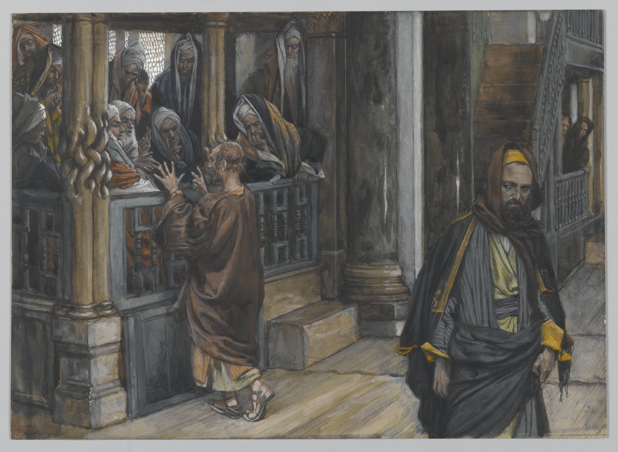 Judas går till Hitta judarna, illustration från Vår Herre Jesu Kristi liv, 1886-94 (wc över grafit på papper) av James Jacques Joseph Tissot