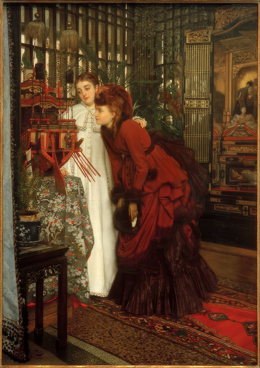 Unga kvinnor tittar på det av James Jacques Joseph Tissot