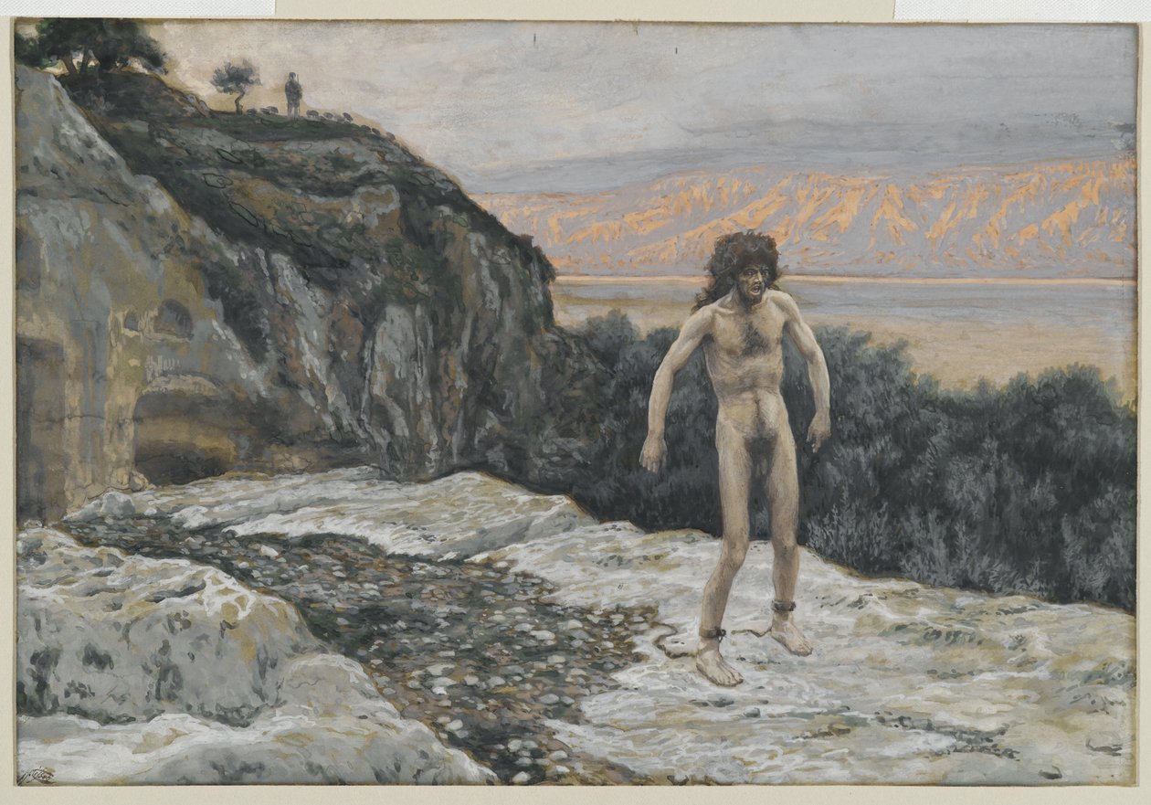 My Name is Legion, illustration från Vår Herre Jesu Kristi liv (wc över grafit på papper) av James Jacques Joseph Tissot