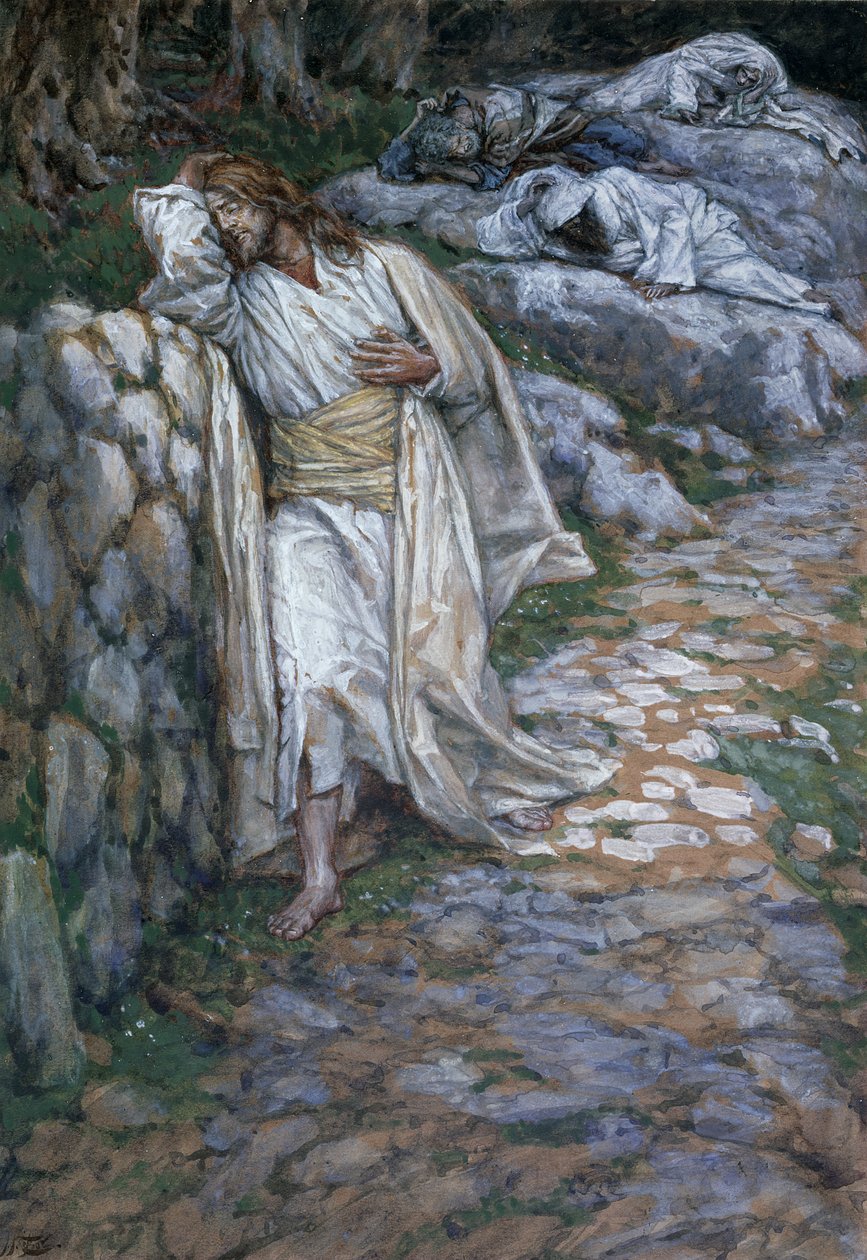 My Soul Is Exceeding Sorrowful Unto Death, illustration till The Life of Christ, c.1884-96 (wc & gouache på kartong) av James Jacques Joseph Tissot