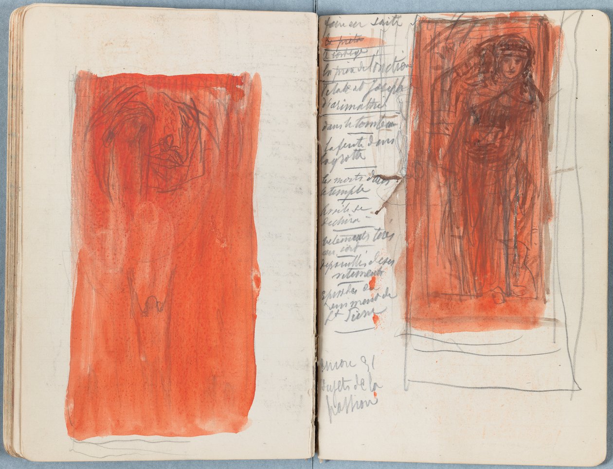 Sidor från ett album med Sketches for The Life of Our Lord Jesus Christ, sent 1880-tal (grafit och tvätt på papper) av James Jacques Joseph Tissot