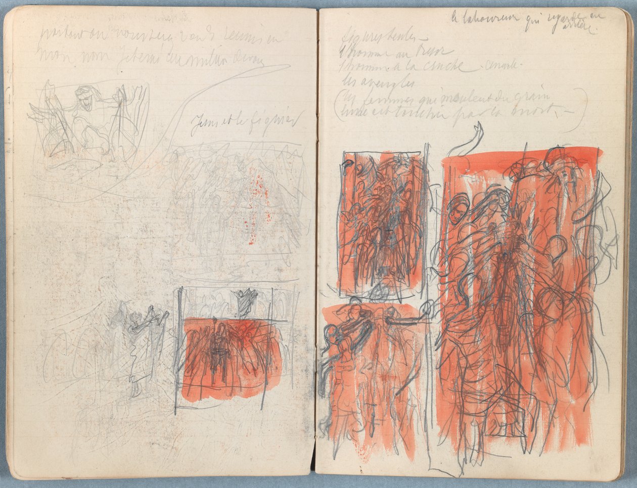 Sidor från ett album med Sketches for The Life of Our Lord Jesus Christ, sent 1880-tal (grafit och tvätt på papper) av James Jacques Joseph Tissot