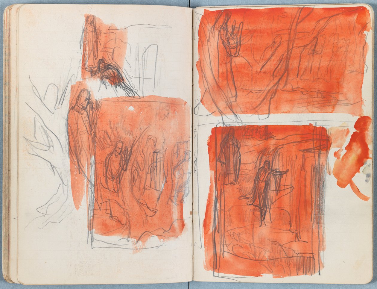 Sidor från ett album med Sketches for The Life of Our Lord Jesus Christ, sent 1880-tal (grafit och tvätt på papper) av James Jacques Joseph Tissot