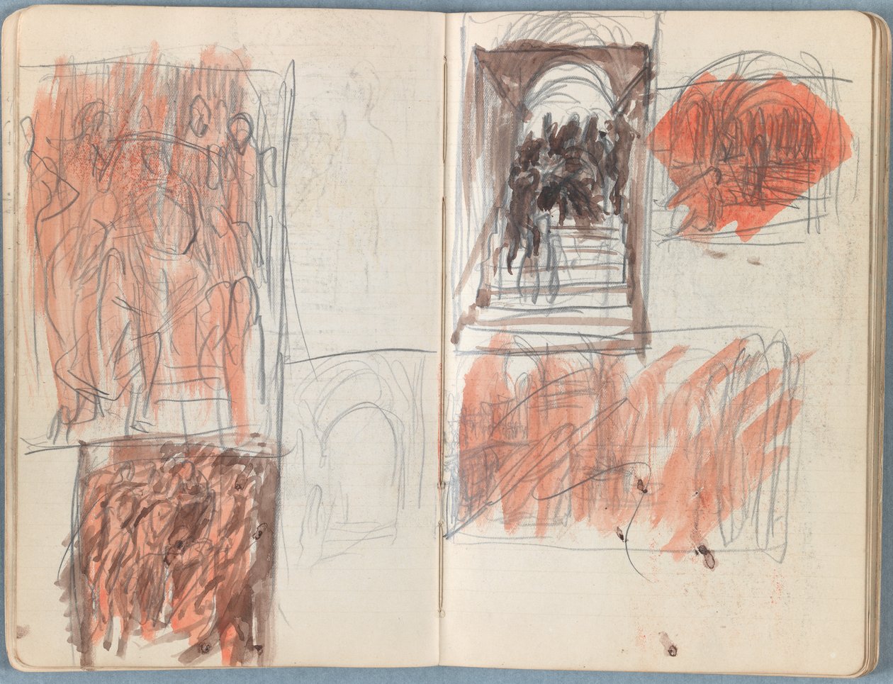 Sidor från ett album med Sketches for The Life of Our Lord Jesus Christ, sent 1880-tal (grafit och tvätt på papper) av James Jacques Joseph Tissot