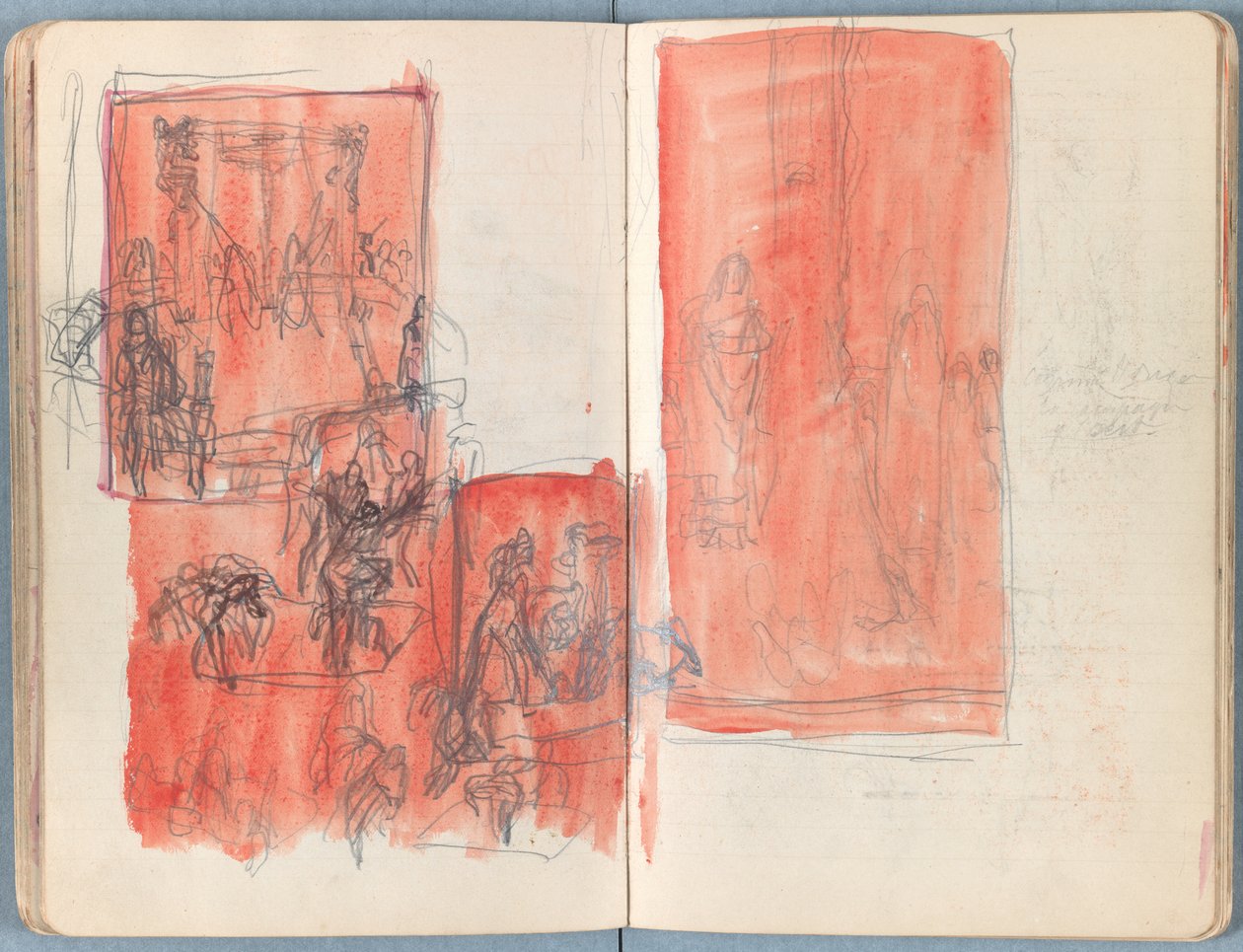 Sidor från ett album med Sketches for The Life of Our Lord Jesus Christ, sent 1880-tal (grafit och tvätt på papper) av James Jacques Joseph Tissot