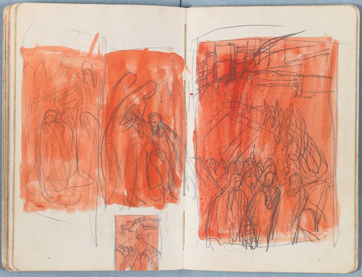 Sidor från ett album med Sketches for The Life of Our Lord Jesus Christ, sent 1880-tal (grafit och tvätt på papper) av James Jacques Joseph Tissot