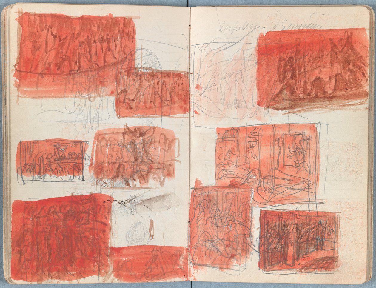 Sidor från ett album med Sketches for The Life of Our Lord Jesus Christ, sent 1880-tal (grafit och tvätt på papper) av James Jacques Joseph Tissot
