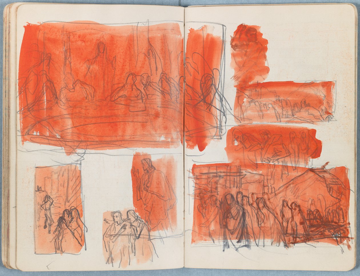 Sidor från ett album med Sketches for The Life of Our Lord Jesus Christ, sent 1880-tal (grafit och tvätt på papper) av James Jacques Joseph Tissot