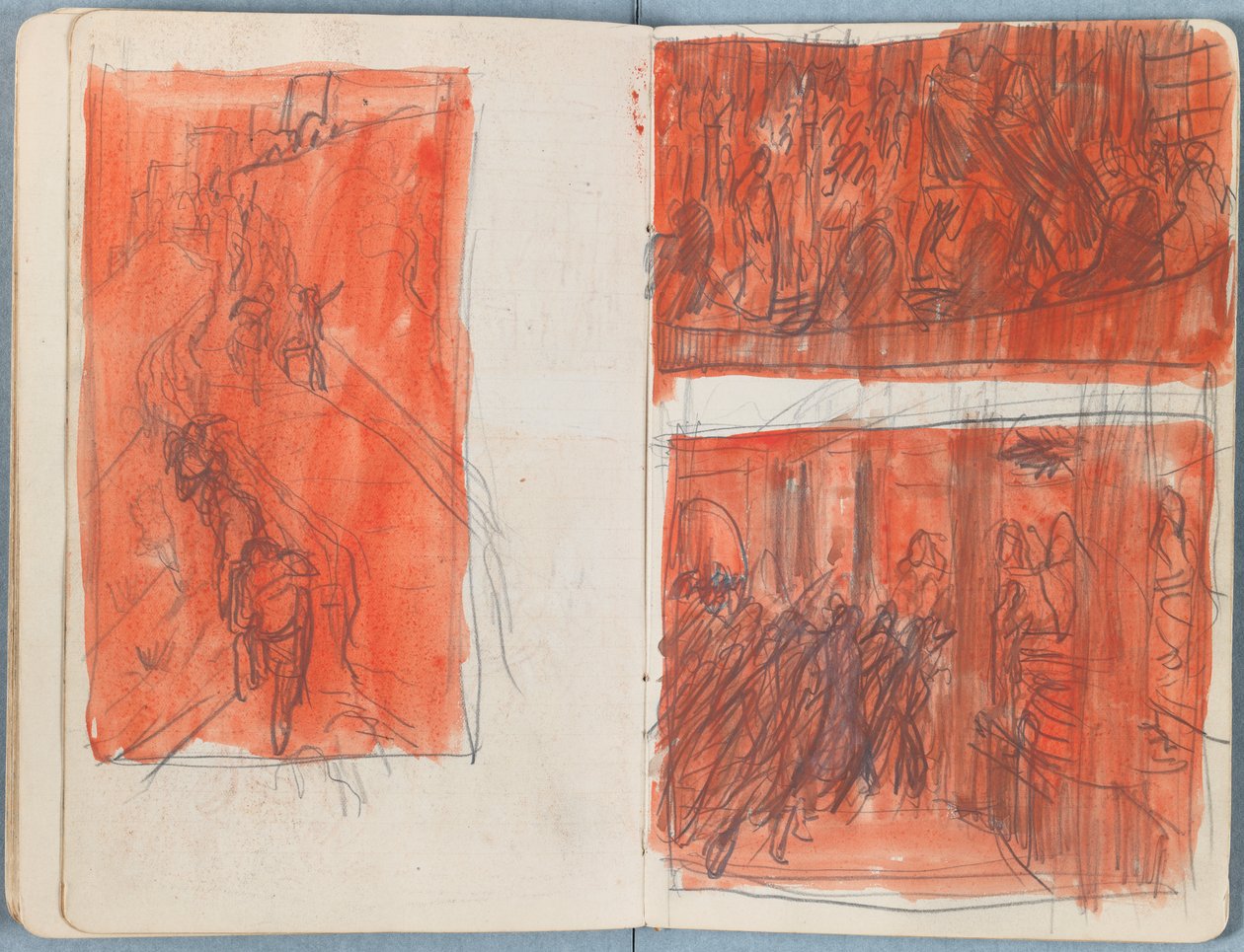 Sidor från ett album med Sketches for The Life of Our Lord Jesus Christ, sent 1880-tal (grafit och tvätt på papper) av James Jacques Joseph Tissot