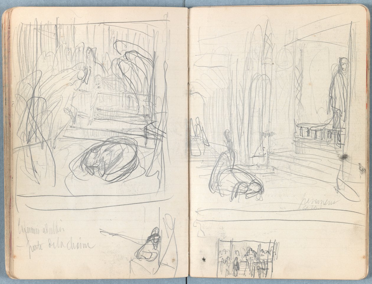 Sidor från ett album med Sketches for The Life of Our Lord Jesus Christ, sent 1880-tal (grafit och tvätt på papper) av James Jacques Joseph Tissot