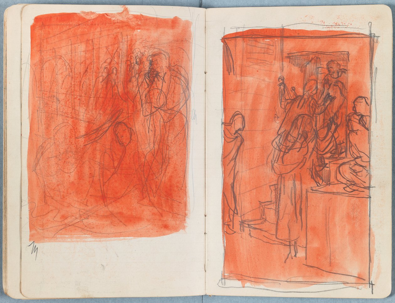 Sidor från ett album med Sketches for The Life of Our Lord Jesus Christ, sent 1880-tal (grafit och tvätt på papper) av James Jacques Joseph Tissot