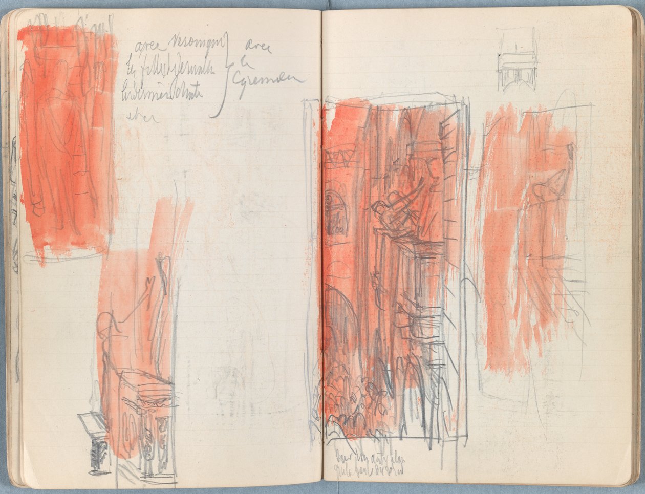 Sidor från ett album med Sketches for The Life of Our Lord Jesus Christ, sent 1880-tal (grafit och tvätt på papper) av James Jacques Joseph Tissot