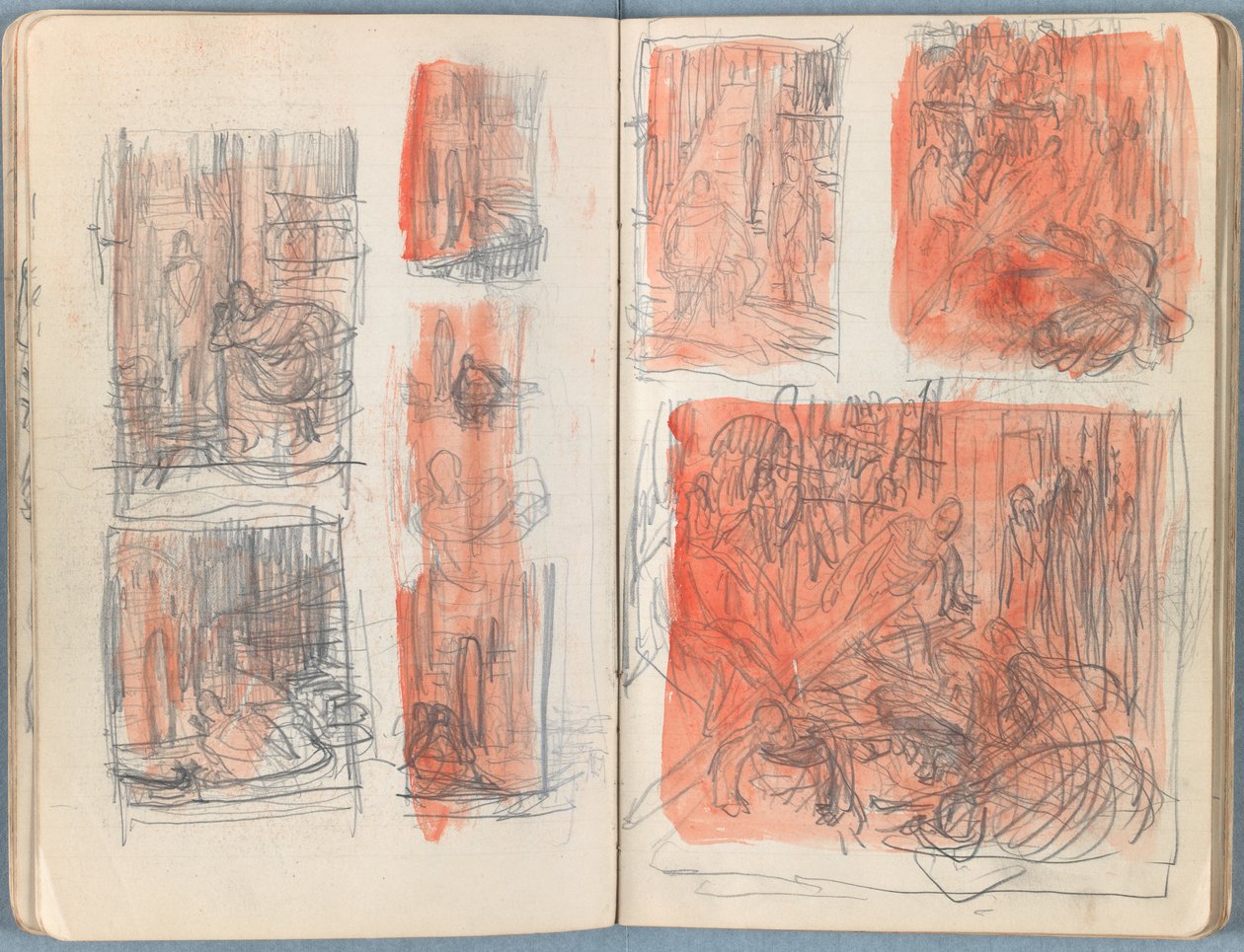 Sidor från ett album med Sketches for The Life of Our Lord Jesus Christ, sent 1880-tal (grafit och tvätt på papper) av James Jacques Joseph Tissot
