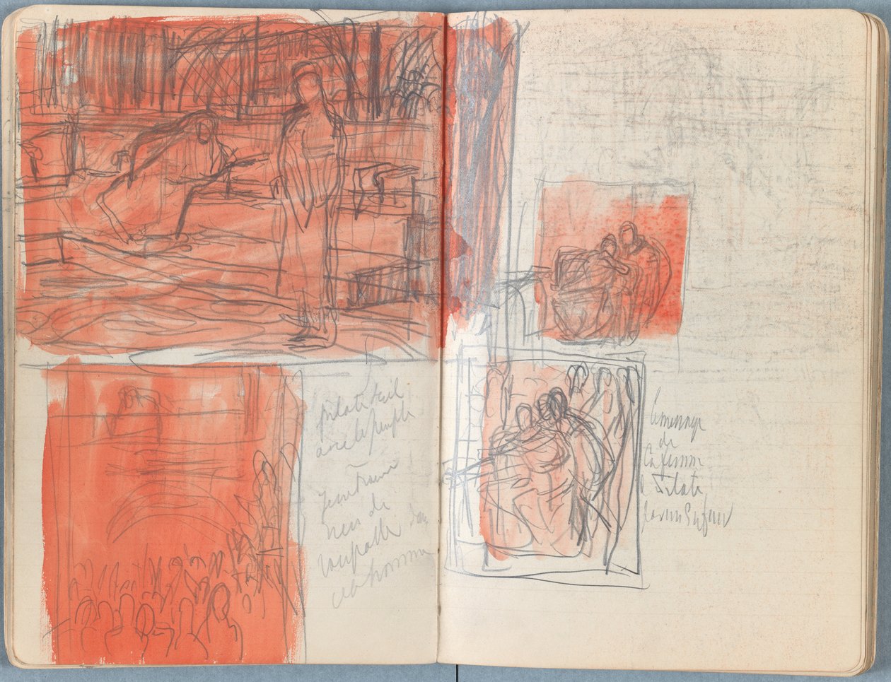 Sidor från ett album med Sketches for The Life of Our Lord Jesus Christ, sent 1880-tal (grafit och tvätt på papper) av James Jacques Joseph Tissot