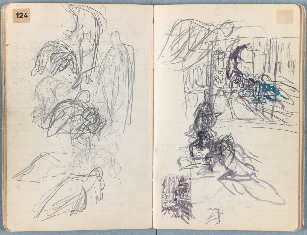 Sidor från ett album med Sketches for The Life of Our Lord Jesus Christ, sent 1880-tal (grafit och tvätt på papper) av James Jacques Joseph Tissot