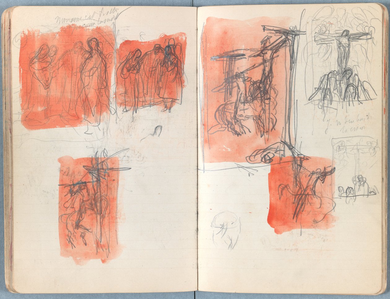 Sidor från ett album med Sketches for The Life of Our Lord Jesus Christ, sent 1880-tal (grafit och tvätt på papper) av James Jacques Joseph Tissot