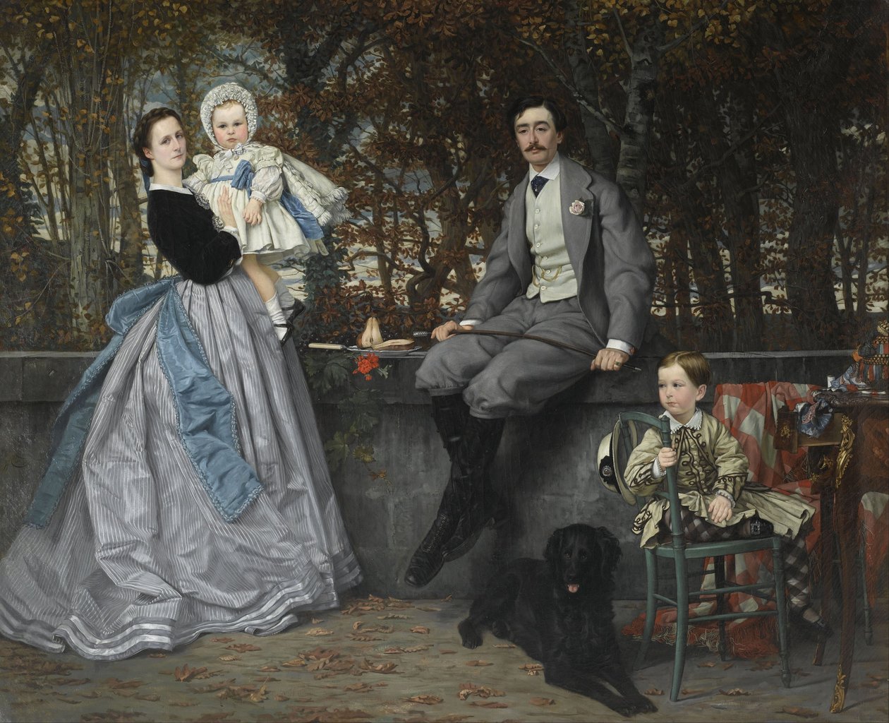 Porträtt av markisen och markisinnan av Miramon och deras barn, 1865 av James Jacques Joseph Tissot