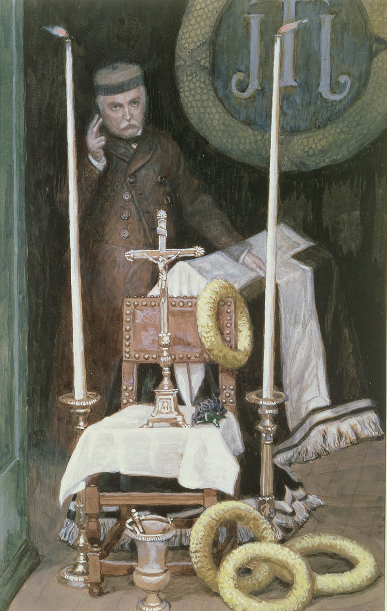 Portrait of the Pilgrim (Självporträtt), illustration till The Life of Christ, ca 1886-96 (gouache på kartong) av James Jacques Joseph Tissot