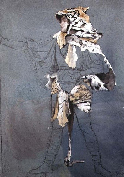 Studie för Viljans triumf: (olja, akvarell och krita) (se 38533) av James Jacques Joseph Tissot