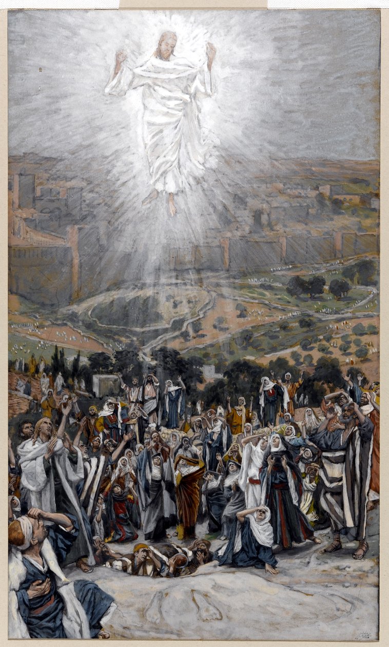 Uppstigningen från Oljeberget, illustration till The Life of Christ, c.1884-96 (wc & gouache på kartong) av James Jacques Joseph Tissot