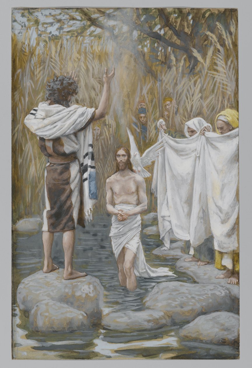Jesu dop, illustration från Vår Herre Jesu Kristi liv (wc över grafit på papper) av James Jacques Joseph Tissot