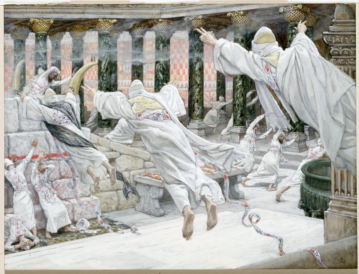 De döda uppträder i templet, illustration till The Life of Christ, c.1886-96 (gouache på kartong) av James Jacques Joseph Tissot