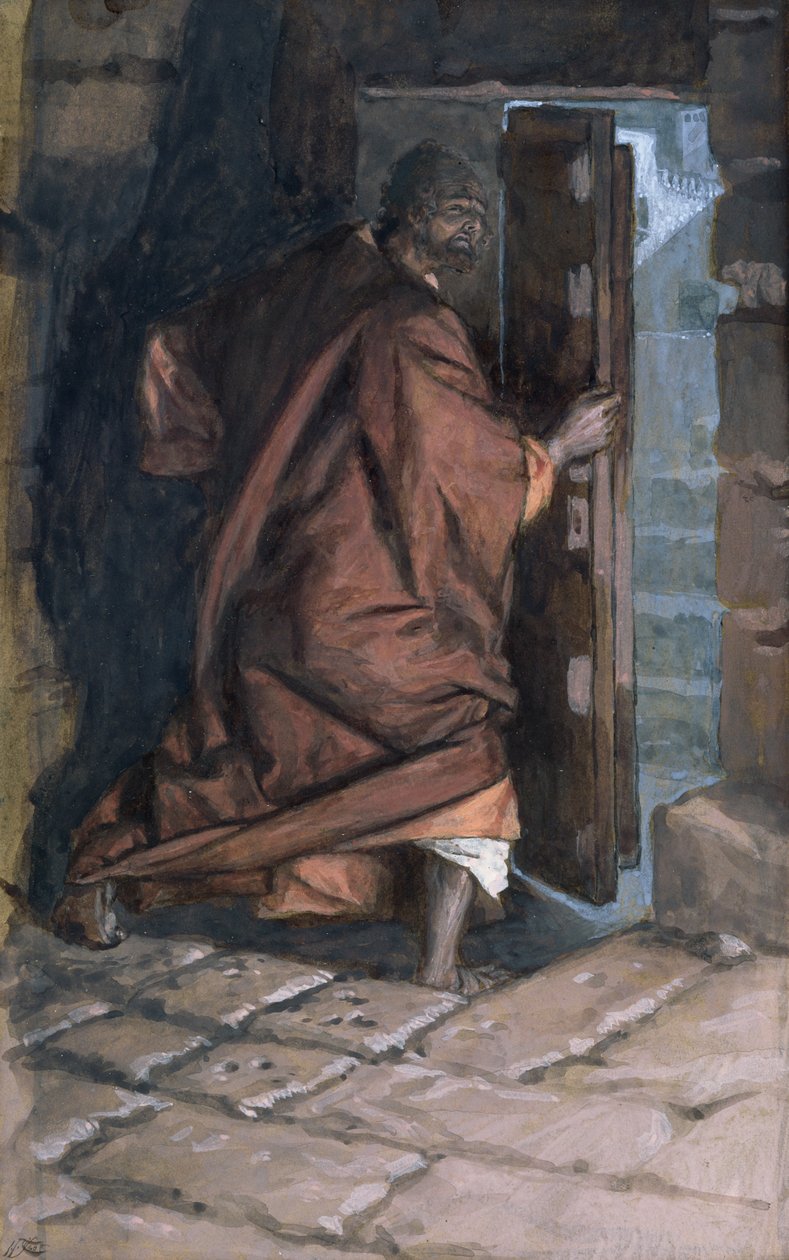 The Departure of Judas, illustration till The Life of Christ, c.1884-96 (wc & gouache på kartong) av James Jacques Joseph Tissot