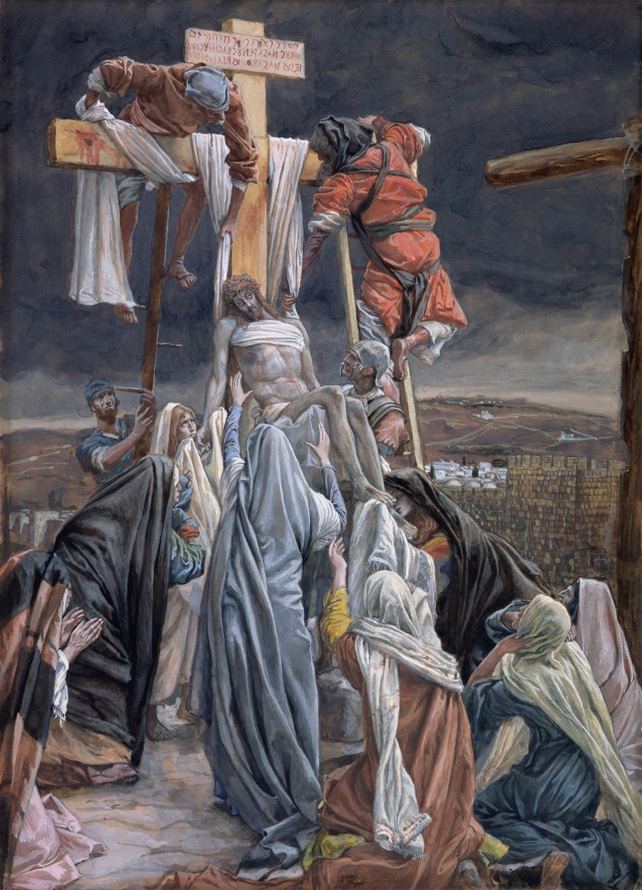 Nedstigningen från korset, illustration till The Life of Christ, c.1884-96 (wc & gouache på kartong) av James Jacques Joseph Tissot