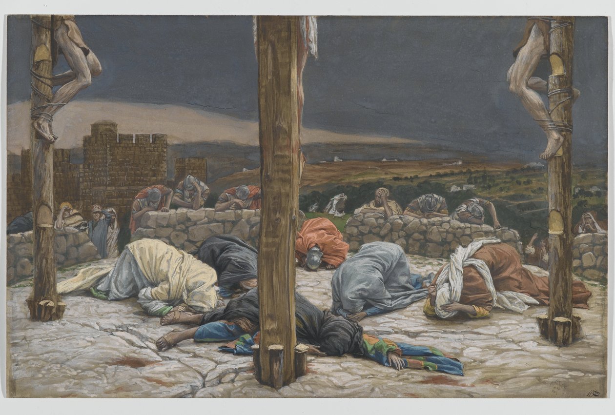 Jordbävningen, illustration från Vår Herre Jesu Kristi liv, 1886-94 (wc över grafit på papper) av James Jacques Joseph Tissot