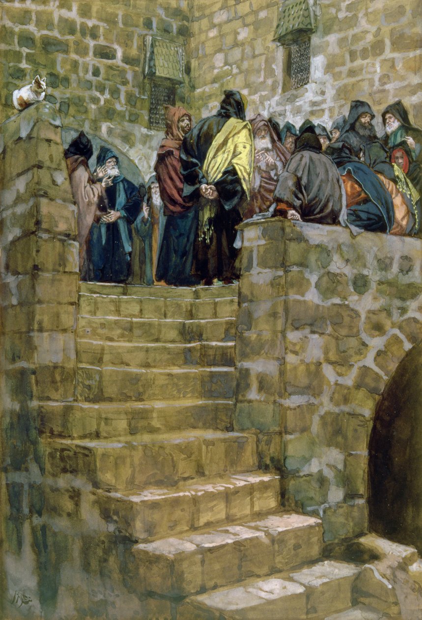 Kaifas onda råd, illustration till The Life of Christ, c.1886-96 (gouache på kartong) av James Jacques Joseph Tissot