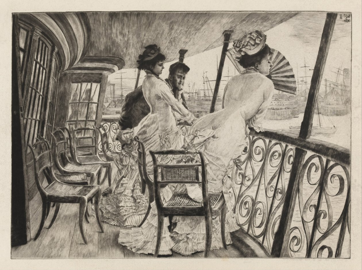 Galleriet på H.M.S. Calcutta i Portsmouth av James Jacques Joseph Tissot