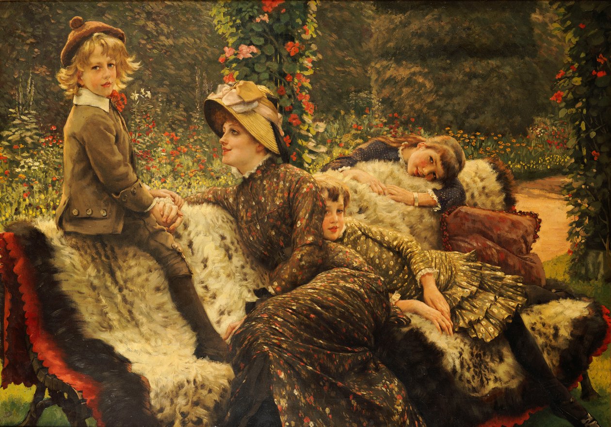 Trädgårdsbänken, 1882 av James Jacques Joseph Tissot