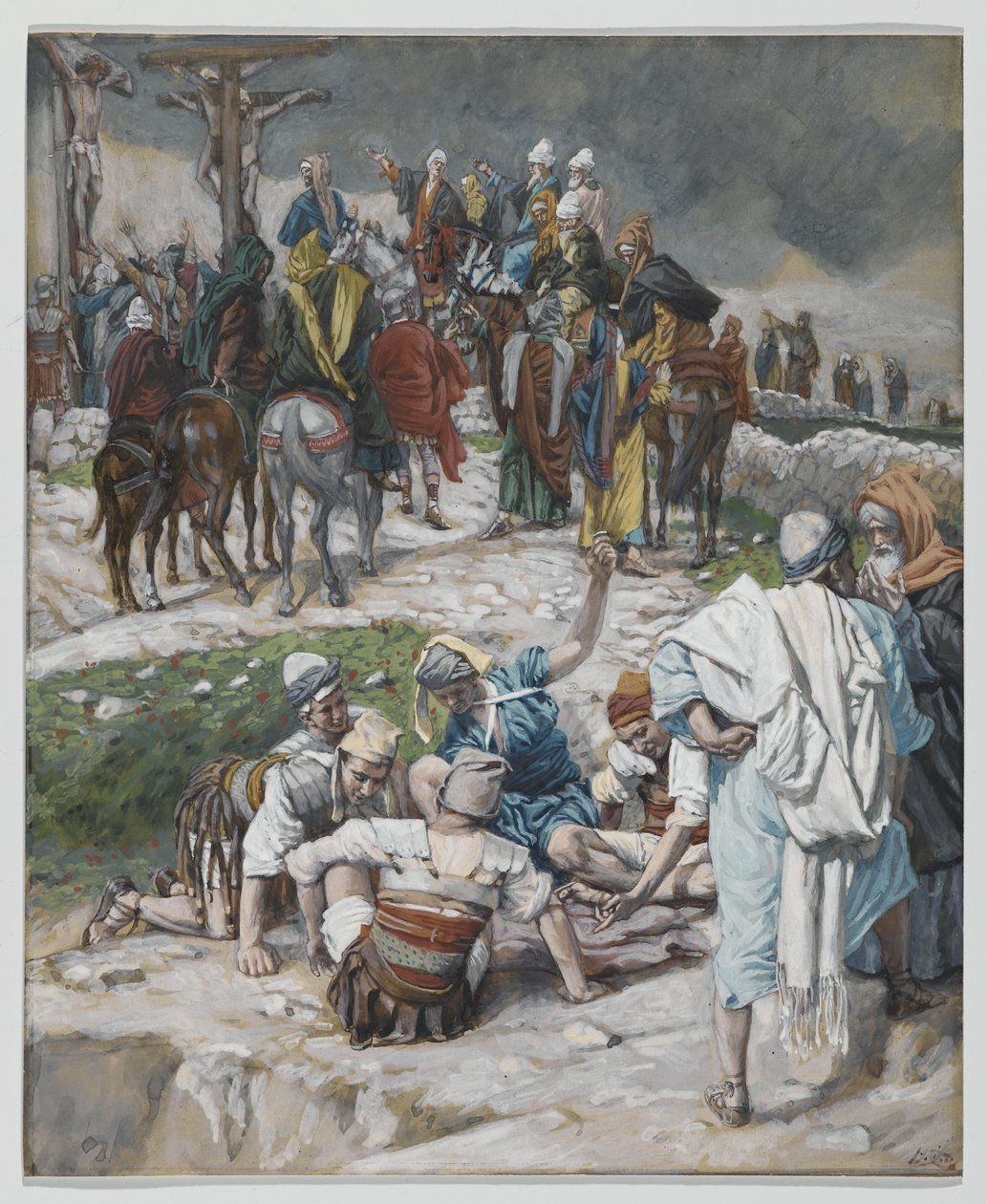 Kläderna som delas av kastade lotter, illustration från Vår Herre Jesu Kristi liv, 1886-94 (wc över grafit på papper) av James Jacques Joseph Tissot