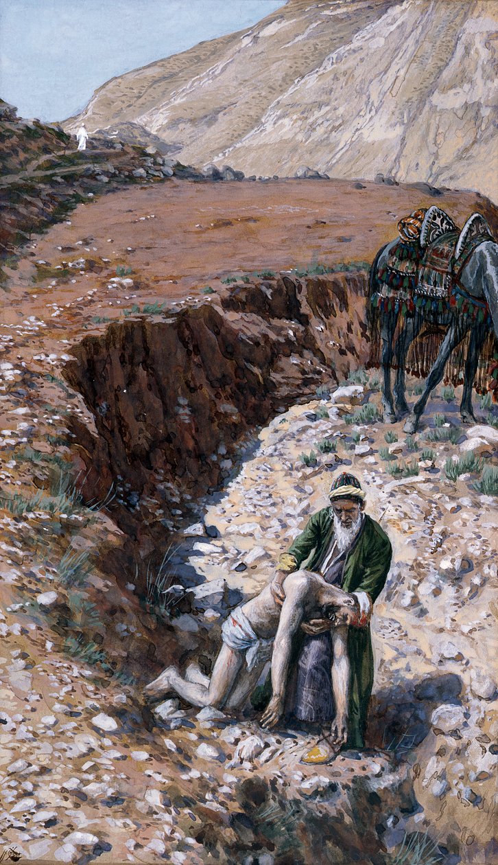 The Good Samaritan, illustration till The Life of Christ, c.1886-94 (wc & gouache på kartong) av James Jacques Joseph Tissot