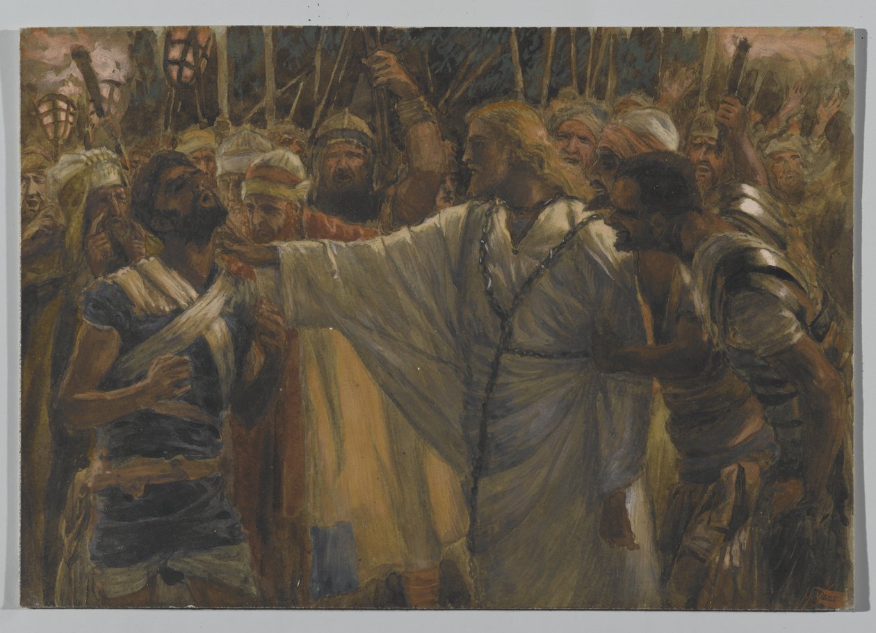The Healing of Malchus, illustration från The Life of Our Lord Jesu Christ, 1886-94 (wc över grafit på papper) av James Jacques Joseph Tissot