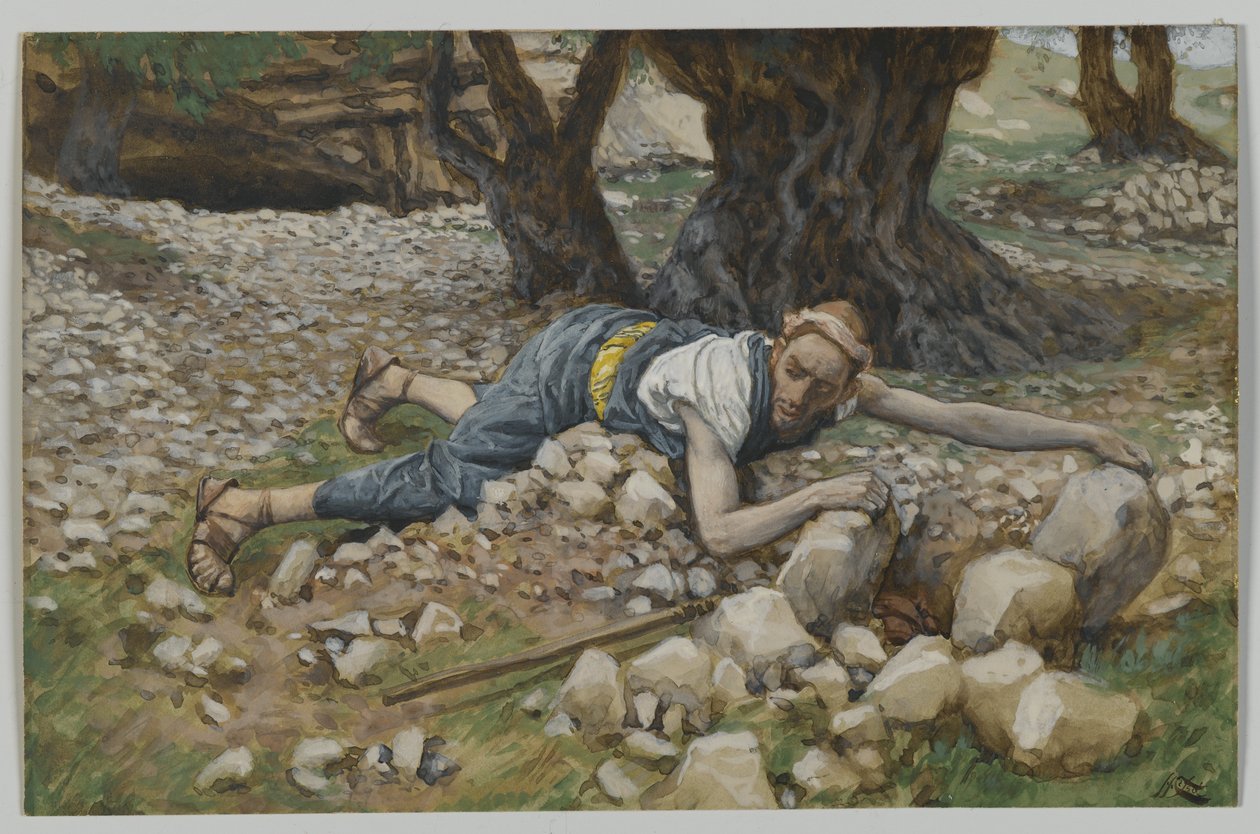 Den gömda skatten, illustration från Vår Herre Jesu Kristi liv (wc över grafit på papper) av James Jacques Joseph Tissot