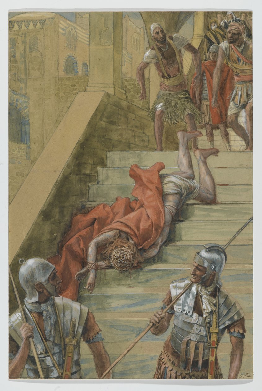 The Holy Stair, illustration från The Life of Our Lord Jesus Christ, 1886-94 (wc över grafit på papper) av James Jacques Joseph Tissot