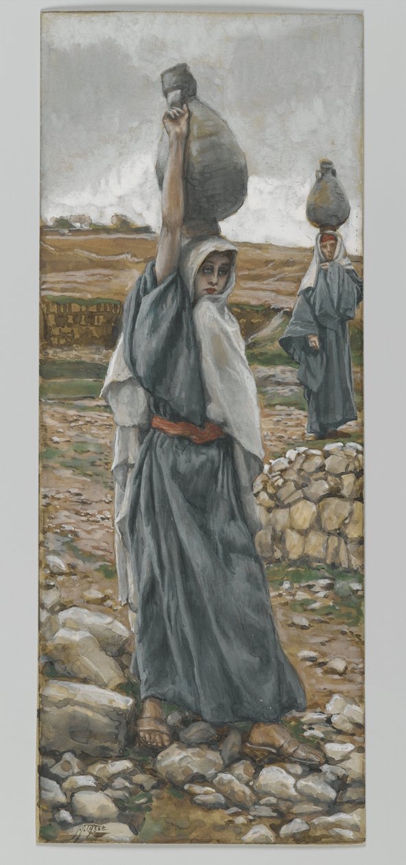 Den heliga jungfrun i sin ungdom, illustration från Vår Herre Jesu Kristi liv (wc över grafit på papper) av James Jacques Joseph Tissot