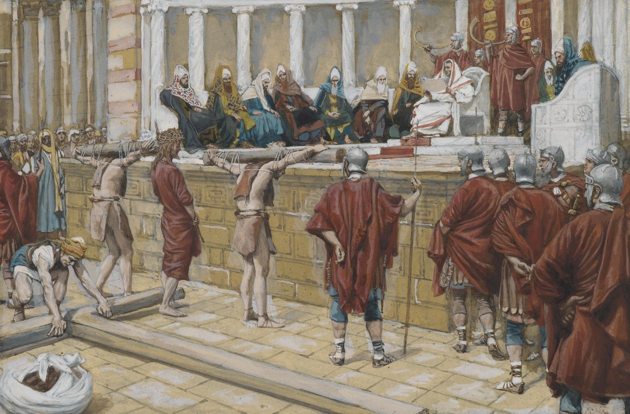 The Judgment on the Gabbatha, illustration från The Life of Our Lord Jesu Christ, 1886-94 (wc över grafit på papper) av James Jacques Joseph Tissot