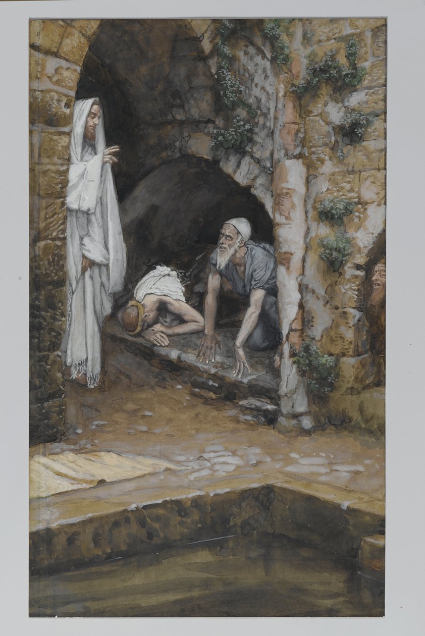 Mannen med en svaghet, illustration från Vår Herre Jesu Kristi liv (wc över grafit på papper) av James Jacques Joseph Tissot