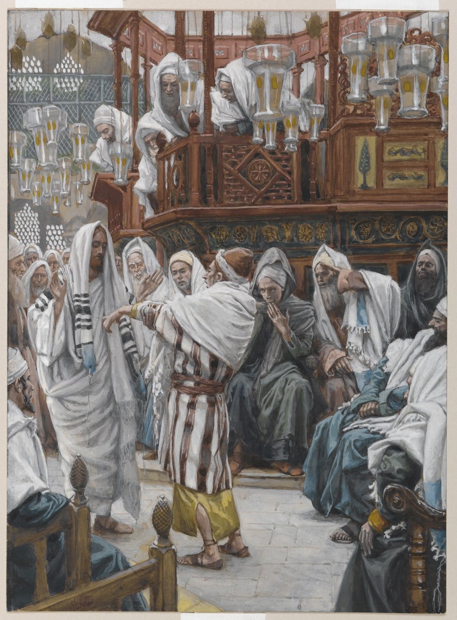 Mannen med den vissna handen, illustration från Vår Herre Jesu Kristi liv (wc över grafit på papper) av James Jacques Joseph Tissot