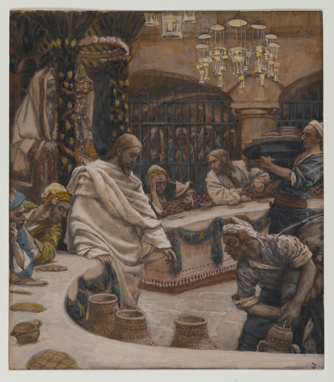 Äktenskapet i Kana, illustration från Vår Herre Jesu Kristi liv (wc över grafit på papper) av James Jacques Joseph Tissot