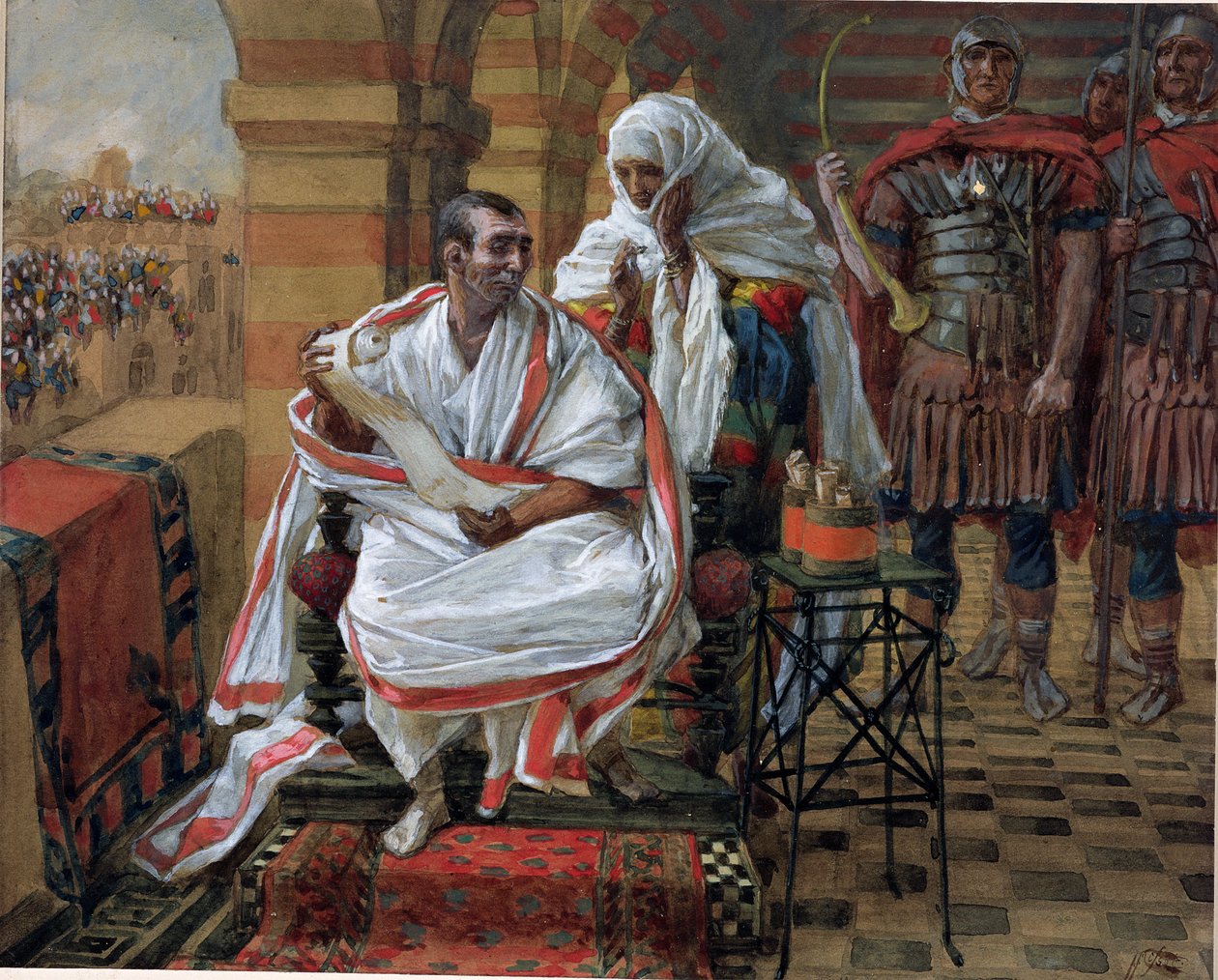The Message of Pilates Wife, illustration till The Life of Christ, c.1886-94 (wc & gouache på kartong) av James Jacques Joseph Tissot