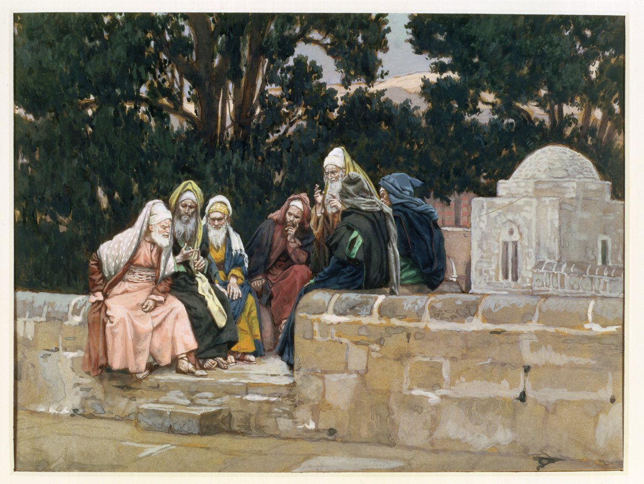 The Pharisees and the Herodians, illustration till The Life of Christ, ca 1886-96 (gouache på kartong) av James Jacques Joseph Tissot