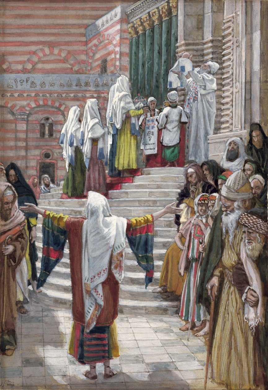 The Presentation of Christ in the Temple, illustration till The Life of Christ, c.1886-94 (wc & gouache på kartong) av James Jacques Joseph Tissot