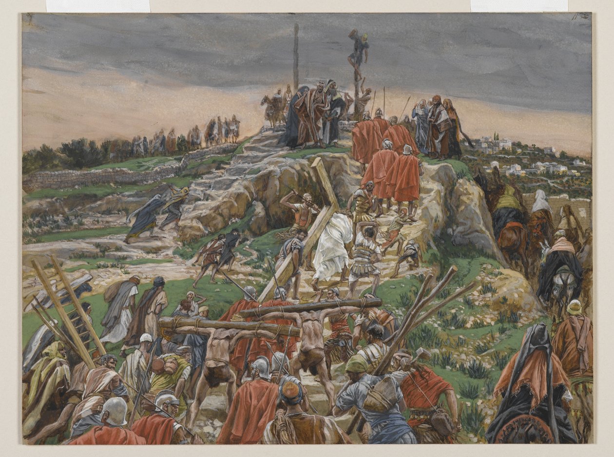 Processionen närmar sig Golgata, illustration från Vår Herre Jesu Kristi liv, 1886-94 (wc över grafit på papper) av James Jacques Joseph Tissot
